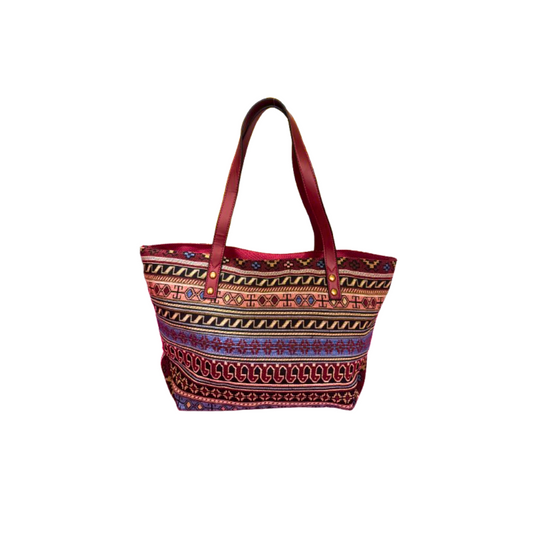 Τσάντα ώμου με έθνικ μοτίβο red