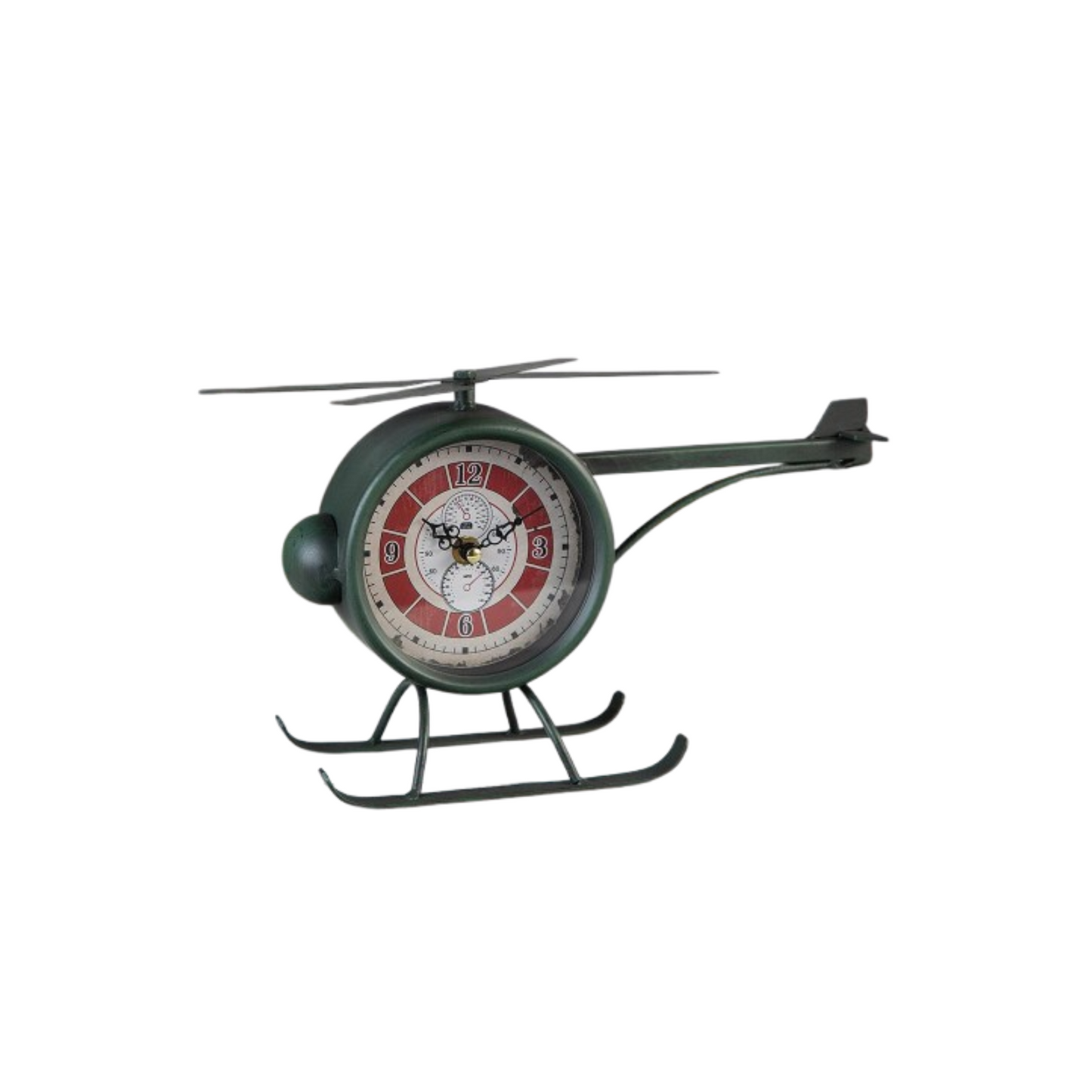 Επιτραπέζιο μεταλλικό ρολόι  ελικόπτερο