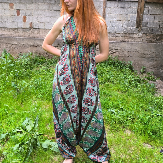 Ολόσωμη φόρμα μακριά με δέσιμο στο λαιμό/πλάτη και ανοιχτή πλάτη