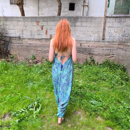 Ολόσωμη φόρμα μακριά με δέσιμο στο λαιμό/πλάτη και ανοιχτή πλάτη