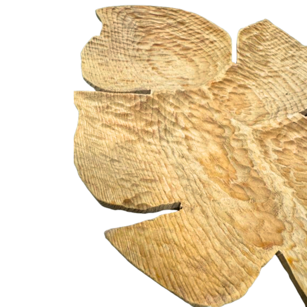 Πιατέλα σε σχήμα φύλλου από ξύλο καστανιάς