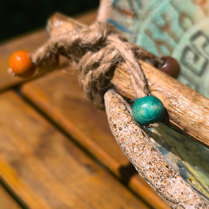 Κεραμική πιατέλα με ξύλινα στοιχεία - Κρυπτογραφημένος Δίσκος