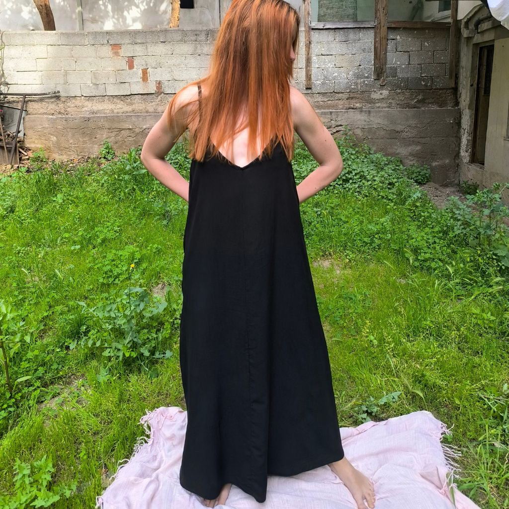 Φόρεμα closs μακρύ με ραντάκι