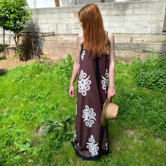 Φόρεμα closs μακρύ με ραντάκι