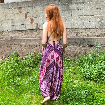 Ολόσωμη φόρμα μακριά με δέσιμο στο λαιμό/πλάτη και ανοιχτή πλάτη