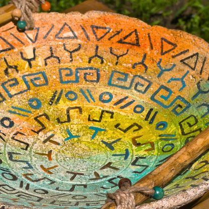 Κεραμική πιατέλα με ξύλινα στοιχεία - Κρυπτογραφημένος Δίσκος