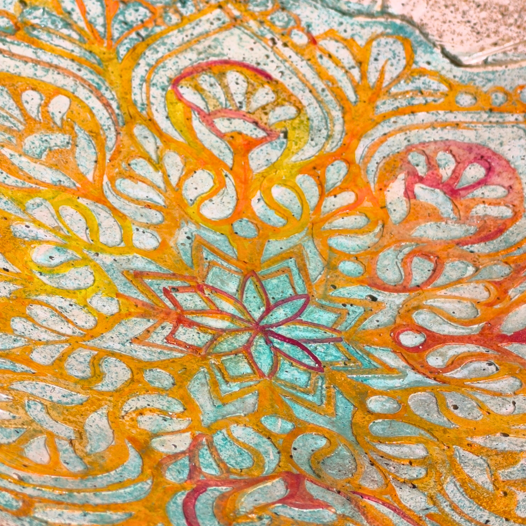 Κεραμική πιατέλα με ξύλινα στοιχεία - Μάνταλα