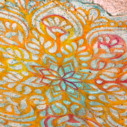 Κεραμική πιατέλα με ξύλινα στοιχεία - Μάνταλα